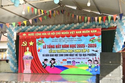 TRƯỜNG TIỂU HỌC NGUYỄN VĂN TRỖI RỘN RÀNG LỄ TỔNG KẾT NĂM HỌC 2025 – 2026