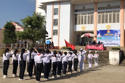 Liên đội Nguyễn Văn Trỗi thi nghi thức Đội TNTP Hồ Chí Minh