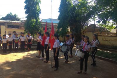 Tổ chức Lễ kết nạp Đội viên cho các em học sinh khối 3 2018-2019