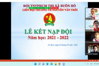 Liên đội Nguyễn Văn Trỗi : Tổ chức lễ kết nạp Đội viên cho các em học sinh khối 3 – Năm học 2021 – 2022